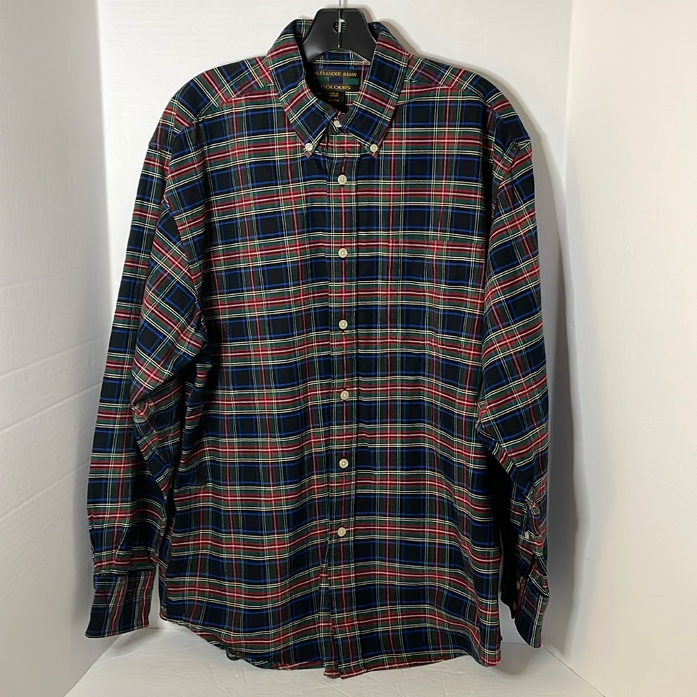 Alexander Julian Colours Smithfield Oxford  plaid shirt Men’s Large